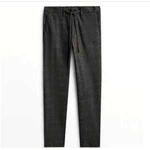 MASSIMO DUTTI Jogging Fit Check Chinos Grey EUR 38 US 30 NWT